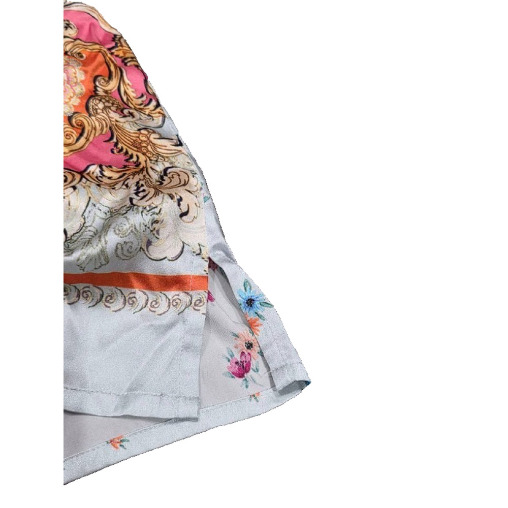 Collar Silk Shirt in Multicolor Print Medium A004263 - Picture 6 of 8